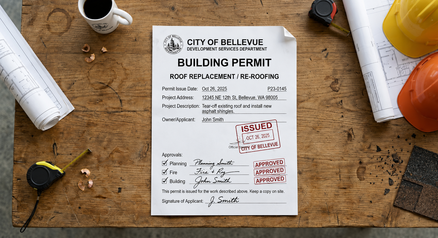 Roof permit Bellevue WA